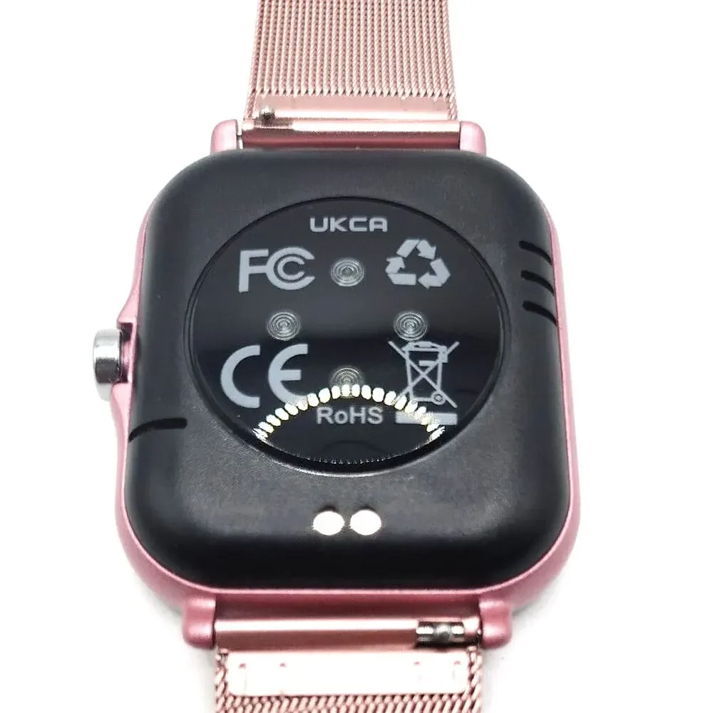 Pink Smartwatch Stainless Steel for Android or Apple Fitness Sleep Heart Tracker - Picture 9 of 10